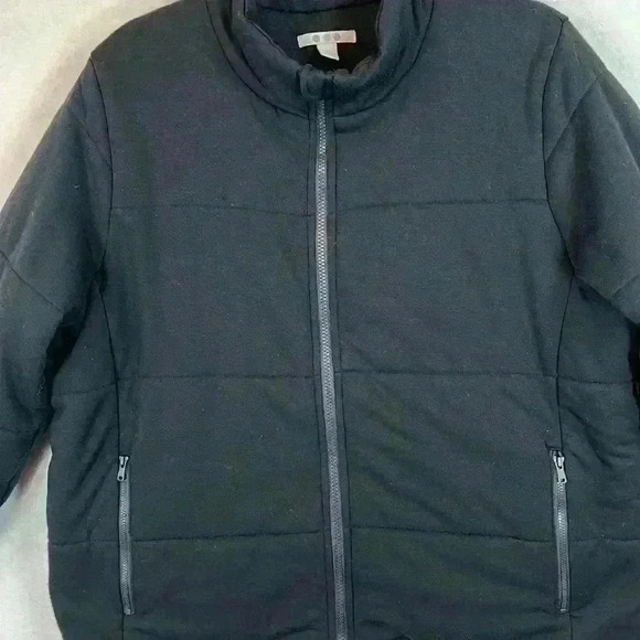 3 Dots Jacket Black Women’s XL Quilted Soft Fleece Fabric Relaxed Fit - Picture 3 of 9